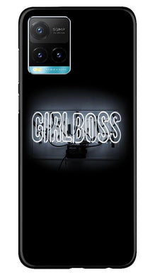 Girl Boss Black Mobile Back Case for Vivo Y33s (Design - 268)