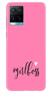 Girl Boss Pink Mobile Back Case for Vivo Y33s (Design - 269)