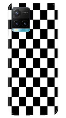 Black White Boxes Mobile Back Case for Vivo Y33s (Design - 372)
