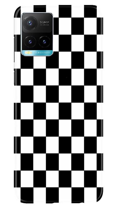 Black White Boxes Mobile Back Case for Vivo Y33s (Design - 372)