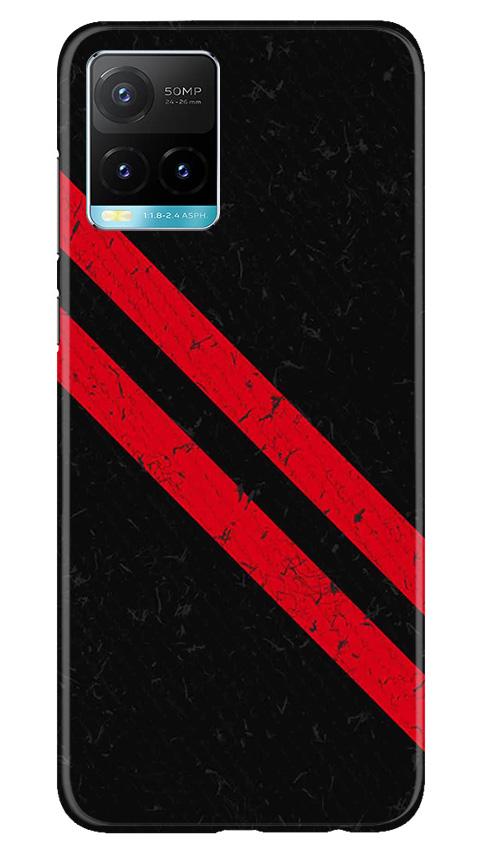 Black Red Pattern Mobile Back Case for Vivo Y33s (Design - 373)