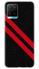 Black Red Pattern Mobile Back Case for Vivo Y33s (Design - 373)