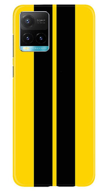 Black Yellow Pattern Mobile Back Case for Vivo Y33s (Design - 377)