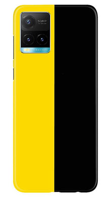Black Yellow Pattern Mobile Back Case for Vivo Y33s (Design - 397)