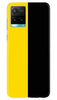 Black Yellow Pattern Mobile Back Case for Vivo Y33s (Design - 397)