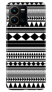 Black white Pattern Mobile Back Case for Vivo Y35 (Design - 5)