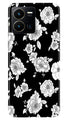 White flowers Black Background Case for Vivo Y22