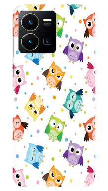 Owl Baground Pattern shore Mobile Back Case for Vivo Y35 (Design - 13)