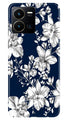 White flowers Blue Background Case for Vivo Y22