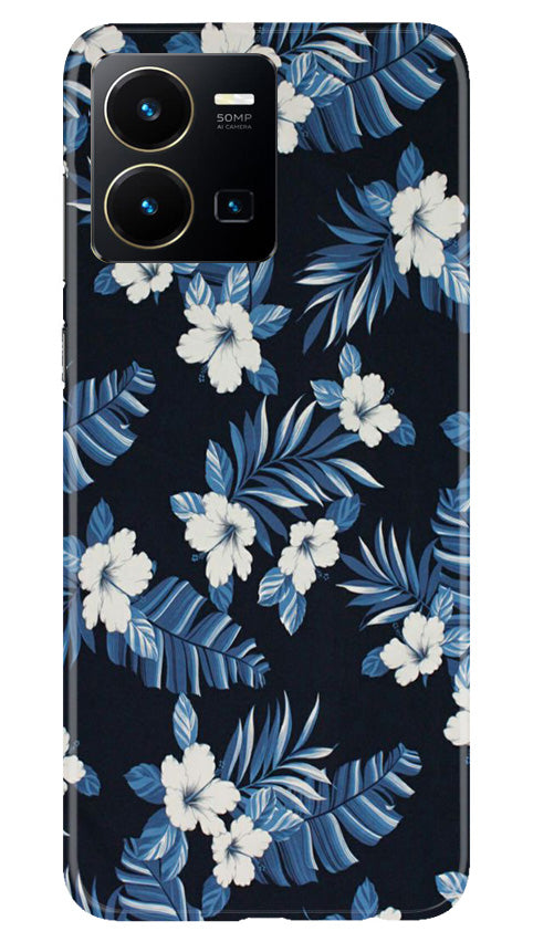 White flowers Blue Background2 Case for Vivo Y35