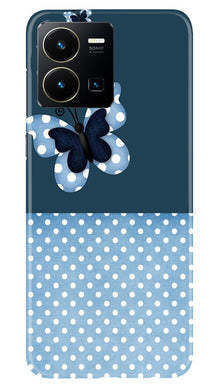 White dots Butterfly Mobile Back Case for Vivo Y22 (Design - 31)