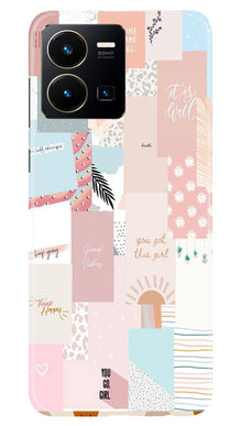 Shinny Blue Background Mobile Back Case for Vivo Y35 (Design - 32)