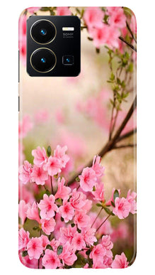 Pink flowers Mobile Back Case for Vivo Y35 (Design - 69)