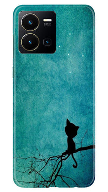 Moon cat Mobile Back Case for Vivo Y35 (Design - 70)