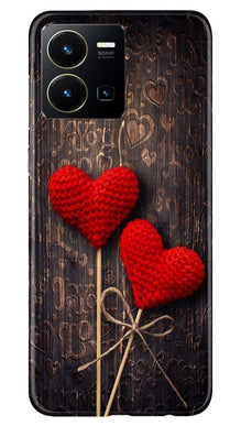 Red Hearts Mobile Back Case for Vivo Y35 (Design - 80)