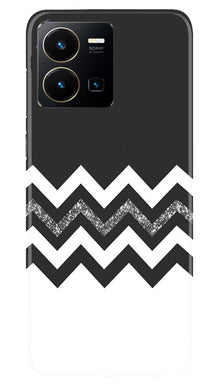 Black white Pattern2Mobile Back Case for Vivo Y35 (Design - 83)