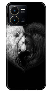 Dark White Lion Mobile Back Case for Vivo Y22  (Design - 140)