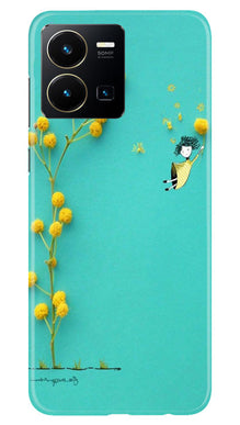 Flowers Girl Mobile Back Case for Vivo Y22 (Design - 185)