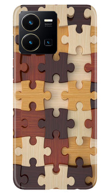 Puzzle Pattern Mobile Back Case for Vivo Y22 (Design - 186)