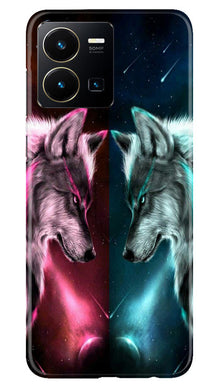 Wolf fight Mobile Back Case for Vivo Y22 (Design - 190)