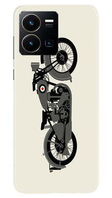 MotorCycle Mobile Back Case for Vivo Y22 (Design - 228)