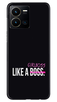 Like a Girl Boss Mobile Back Case for Vivo Y22 (Design - 234)