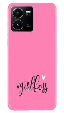Girl Boss Pink Mobile Back Case for Vivo Y22 (Design - 238)