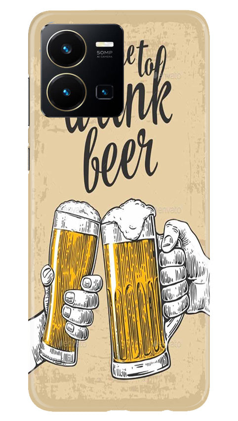 Drink Beer Mobile Back Case for Vivo Y22 (Design - 290)