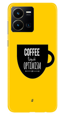 Coffee Optimism Mobile Back Case for Vivo Y35 (Design - 313)