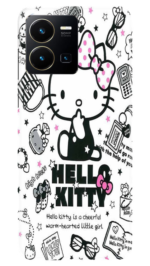 Hello Kitty Mobile Back Case for Vivo Y22 (Design - 320)