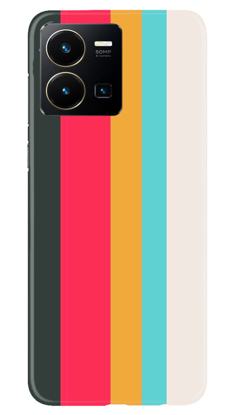 Color Pattern Mobile Back Case for Vivo Y22 (Design - 328)