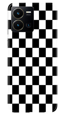 Black White Boxes Mobile Back Case for Vivo Y35 (Design - 331)