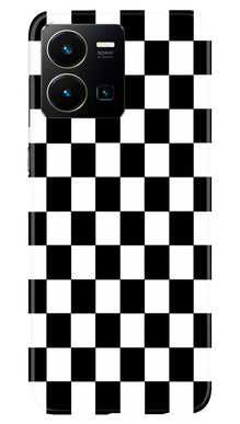 Black White Boxes Mobile Back Case for Vivo Y22 (Design - 331)