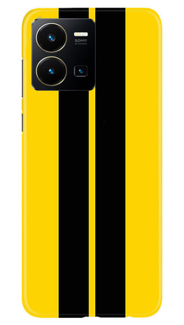 Black Yellow Pattern Mobile Back Case for Vivo Y35 (Design - 336)
