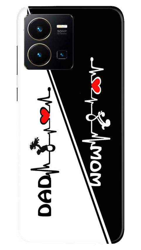 Love Mom Dad Mobile Back Case for Vivo Y22 (Design - 344)