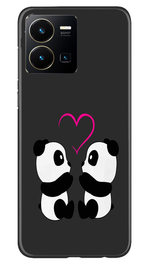 Panda Love Mobile Back Case for Vivo Y22 (Design - 355)