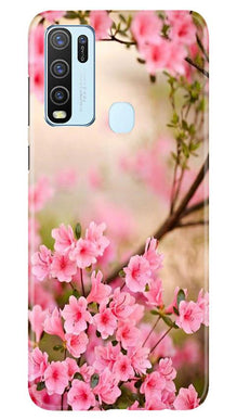 Pink flowers Mobile Back Case for Vivo Y30 (Design - 69)