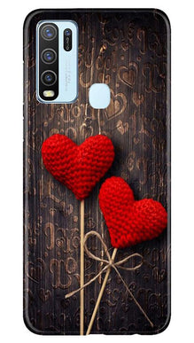 Red Hearts Mobile Back Case for Vivo Y30 (Design - 80)