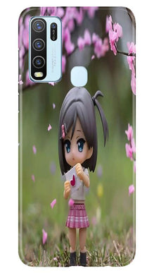 Cute Girl Mobile Back Case for Vivo Y30 (Design - 92)