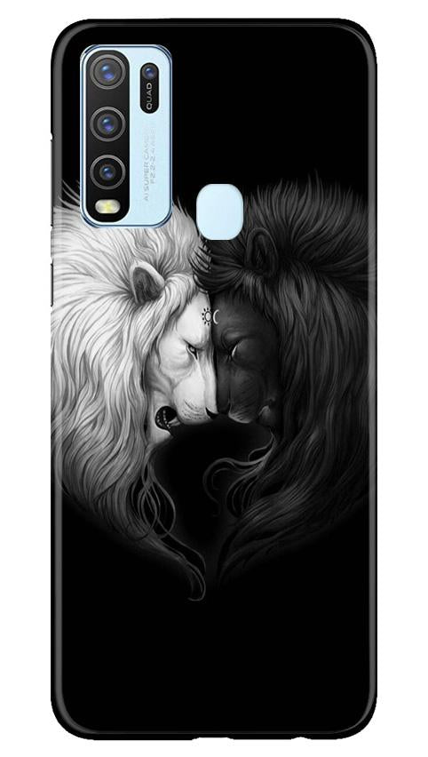 Dark White Lion Case for Vivo Y30  (Design - 140)