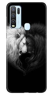 Dark White Lion Mobile Back Case for Vivo Y50  (Design - 140)