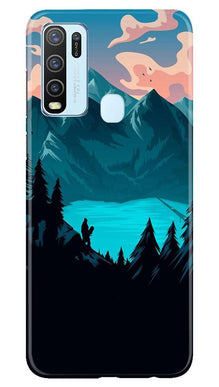 Mountains Mobile Back Case for Vivo Y30 (Design - 186)