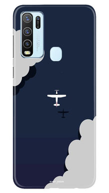 Clouds Plane Mobile Back Case for Vivo Y50 (Design - 196)