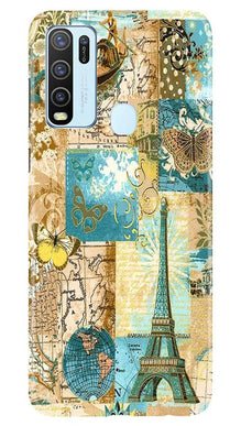 Travel Eiffel Tower Mobile Back Case for Vivo Y50 (Design - 206)