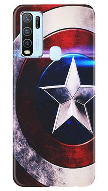 Captain America Shield Mobile Back Case for Vivo Y30 (Design - 250)