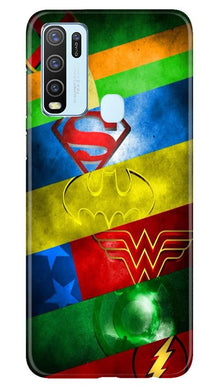 Superheros Logo Mobile Back Case for Vivo Y30 (Design - 251)