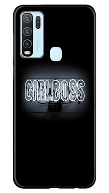 Girl Boss Black Mobile Back Case for Vivo Y30 (Design - 268)