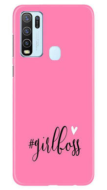 Girl Boss Pink Mobile Back Case for Vivo Y50 (Design - 269)