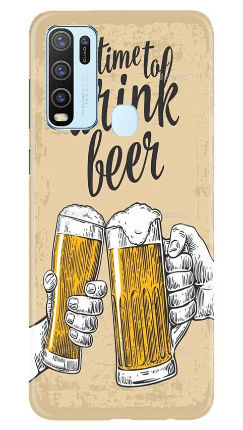 Drink Beer Mobile Back Case for Vivo Y30 (Design - 328)