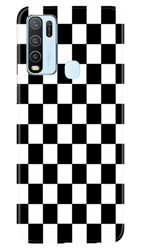 Black White Boxes Mobile Back Case for Vivo Y50 (Design - 372)
